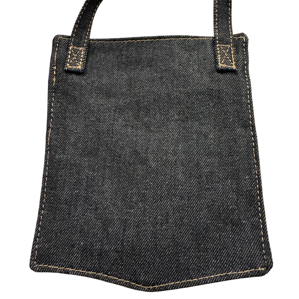 VTG 80s Moschino Denim Mini Pouch & Crossbody Bag Set Why Can't We Live in Peace - Picture 3 of 12